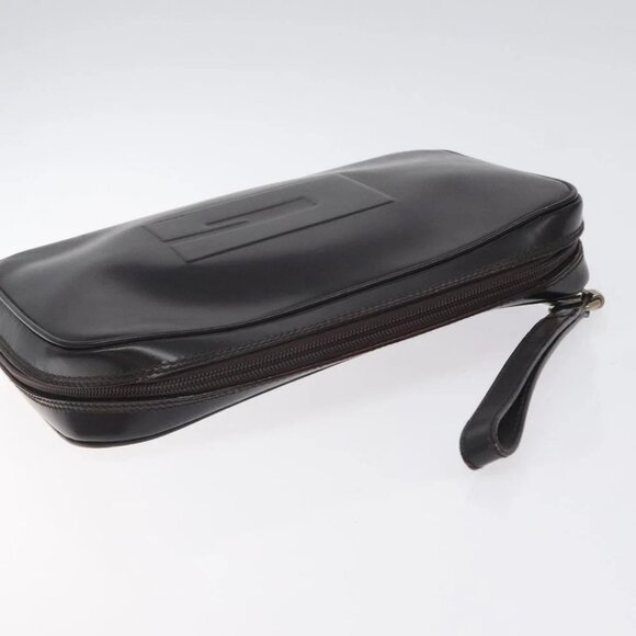 GUCCI Clutch Bag Leather Black Silver 018 0040 Auth ep9261 - Picture 6 of 14